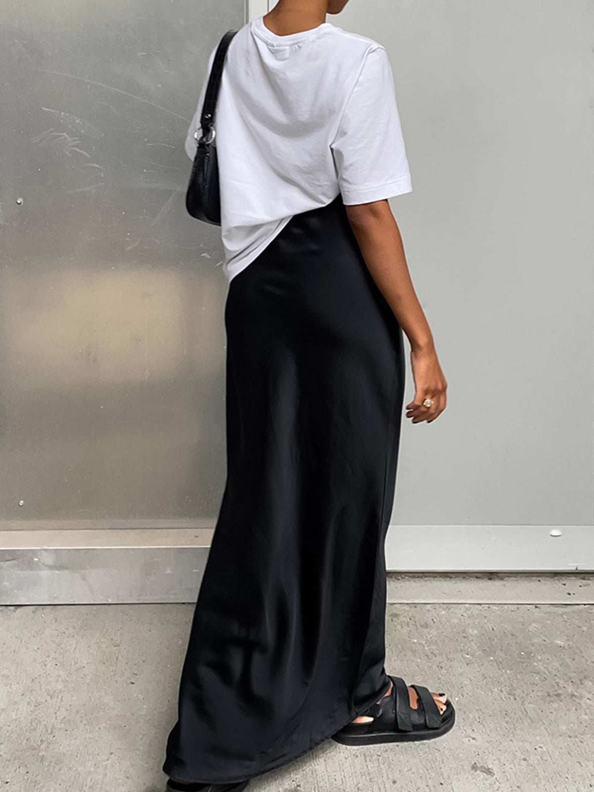Eloise | Utility Fit Satin Maxi Skirt
