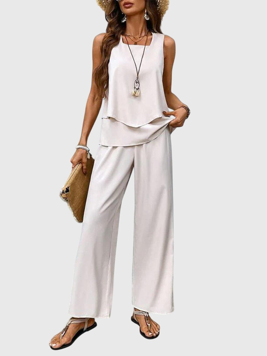 Estella | Relaxed Fit Printed Square Neck Two-Piece Set