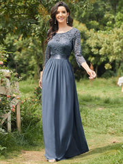 Eva | Ruched Waist A-Line Lace Mother of the Bride Outfits