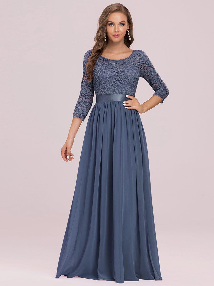 Eva | Ruched Waist A-Line Lace Mother of the Bride Outfits