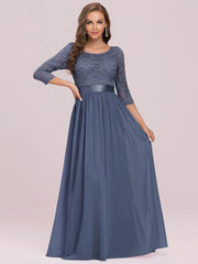 Eva | Ruched Waist A-Line Lace Mother of the Bride Outfits