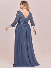 Eva | Ruched Waist A-Line Lace Mother of the Bride Outfits