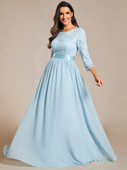 Eva | Ruched Waist A-Line Lace Mother of the Bride Outfits