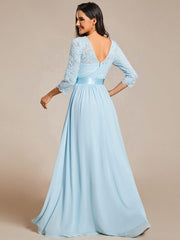Eva | Ruched Waist A-Line Lace Mother of the Bride Outfits