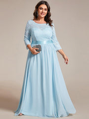 Eva | Ruched Waist A-Line Lace Mother of the Bride Outfits