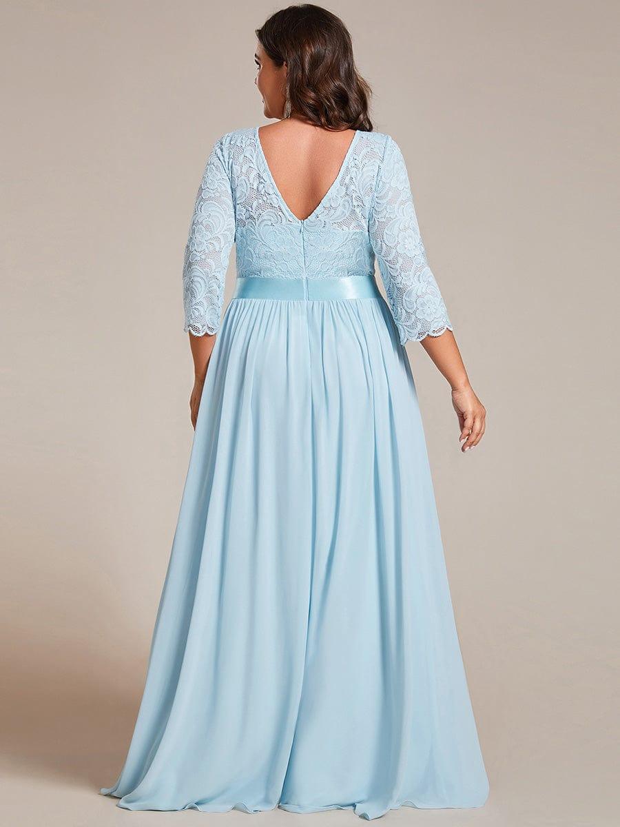 Eva | Ruched Waist A-Line Lace Mother of the Bride Outfits