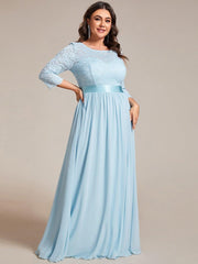Eva | Ruched Waist A-Line Lace Mother of the Bride Outfits