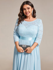 Eva | Ruched Waist A-Line Lace Mother of the Bride Outfits