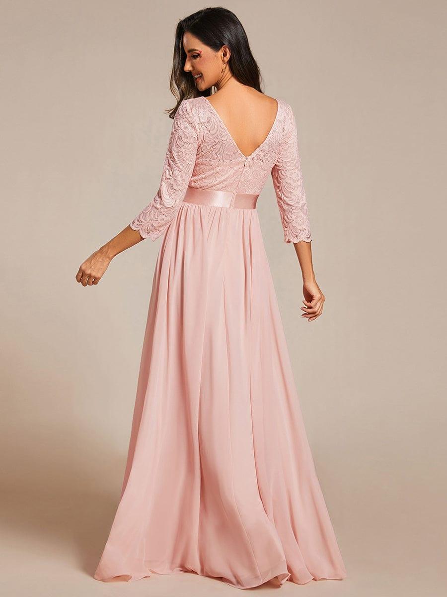 Eva | Ruched Waist A-Line Lace Mother of the Bride Outfits