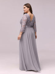 Eva | Ruched Waist A-Line Lace Mother of the Bride Outfits