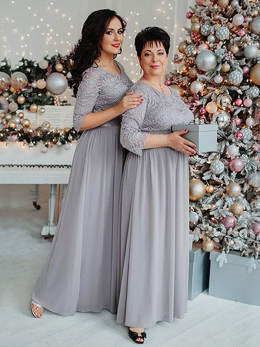 Eva | Ruched Waist A-Line Lace Mother of the Bride Outfits