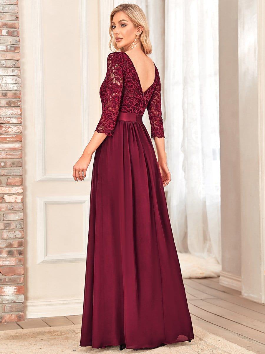 Eva | Ruched Waist A-Line Lace Mother of the Bride Outfits