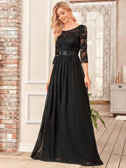 Eva | Ruched Waist A-Line Lace Mother of the Bride Outfits