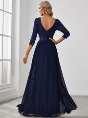 Eva | Ruched Waist A-Line Lace Mother of the Bride Outfits