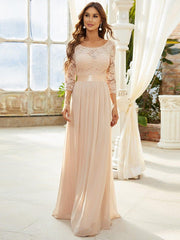 Eva | Ruched Waist A-Line Lace Mother of the Bride Outfits