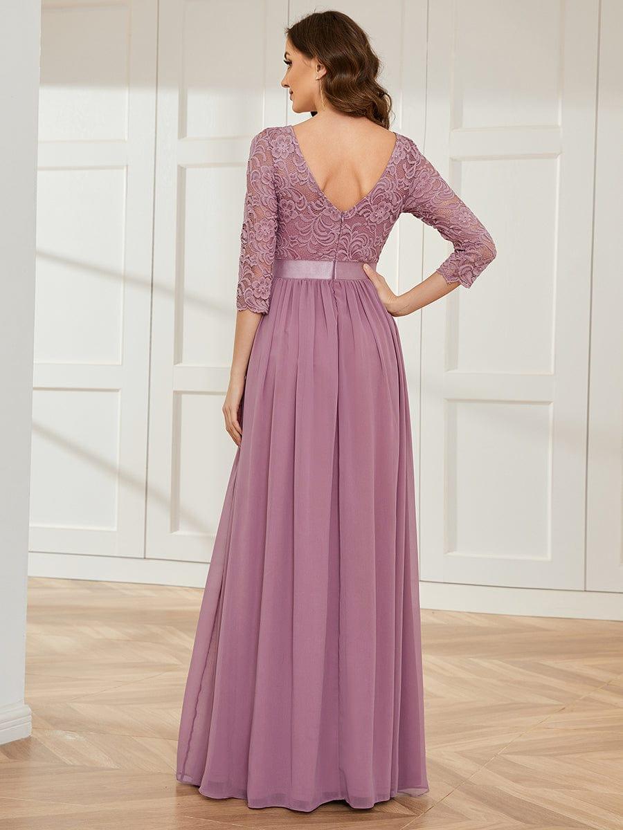 Eva | Ruched Waist A-Line Lace Mother of the Bride Outfits