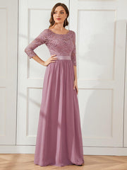 Eva | Ruched Waist A-Line Lace Mother of the Bride Outfits