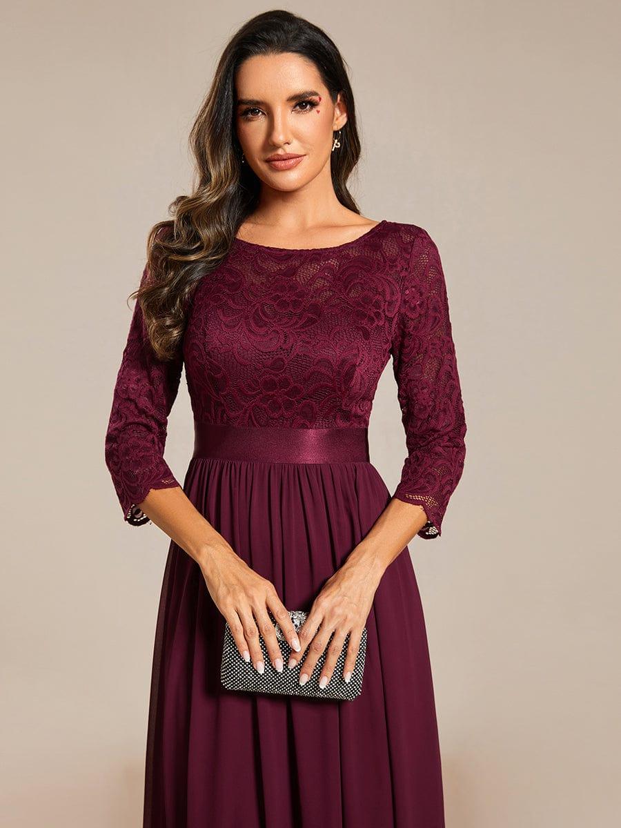 Eva | Ruched Waist A-Line Lace Mother of the Bride Outfits