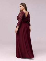 Eva | Ruched Waist A-Line Lace Mother of the Bride Outfits