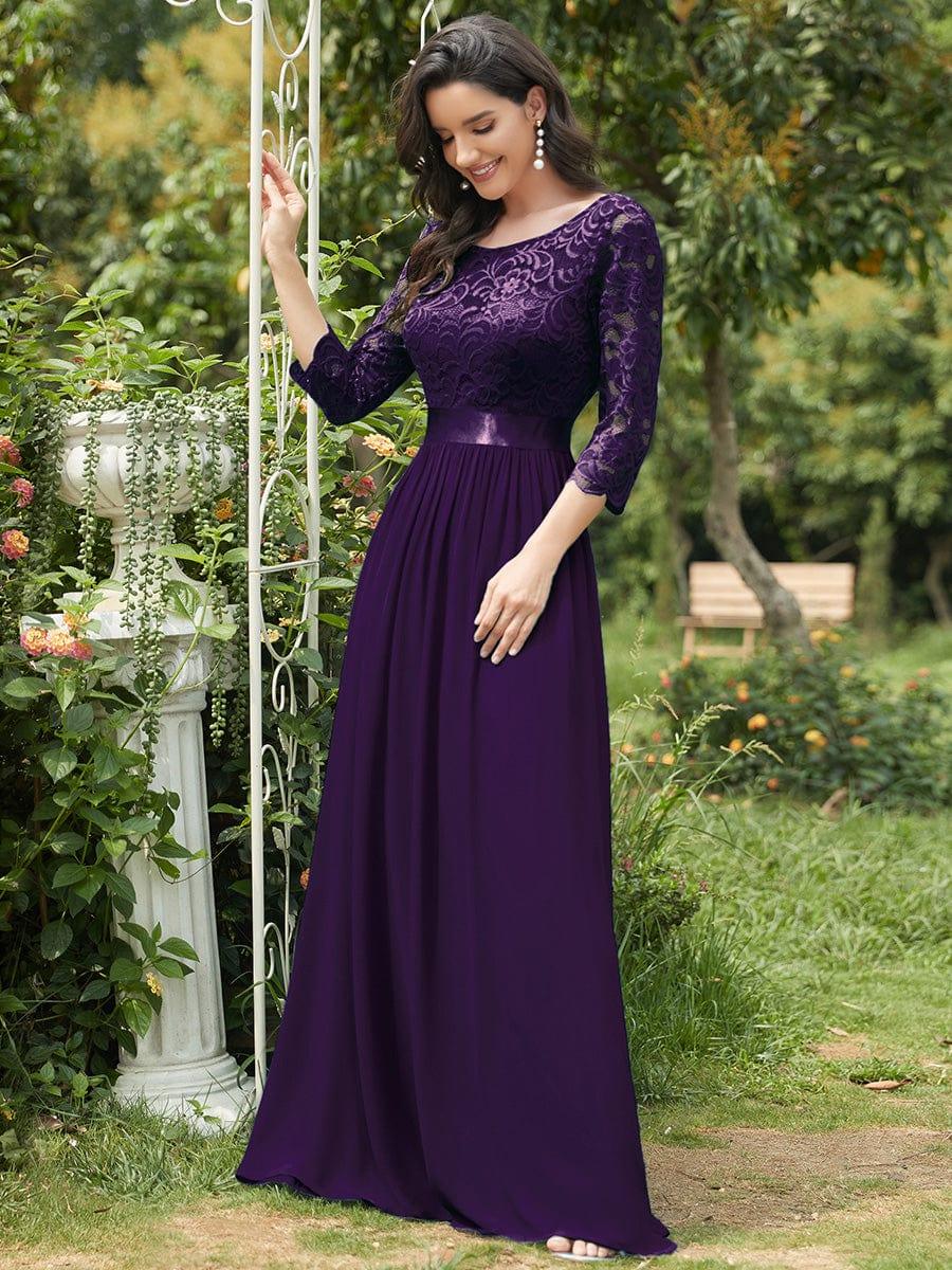 Eva | Ruched Waist A-Line Lace Mother of the Bride Outfits