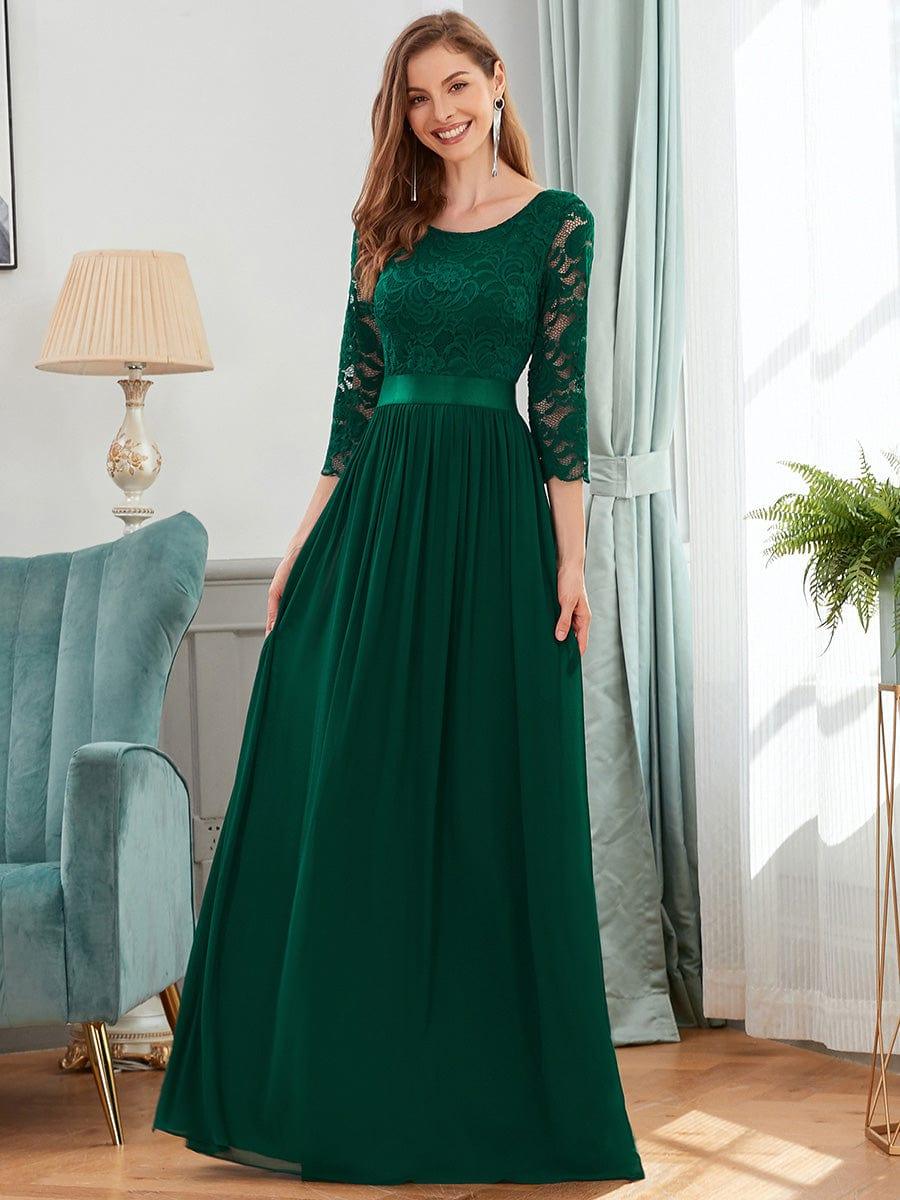 Eva | Ruched Waist A-Line Lace Mother of the Bride Outfits