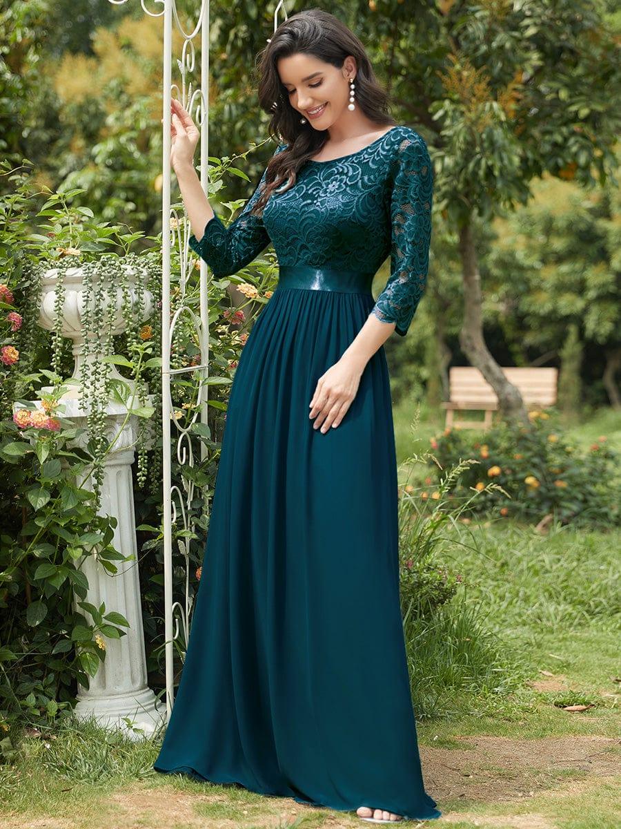 Eva | Ruched Waist A-Line Lace Mother of the Bride Outfits