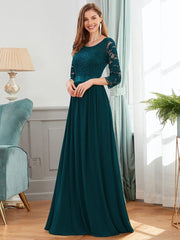 Eva | Ruched Waist A-Line Lace Mother of the Bride Outfits