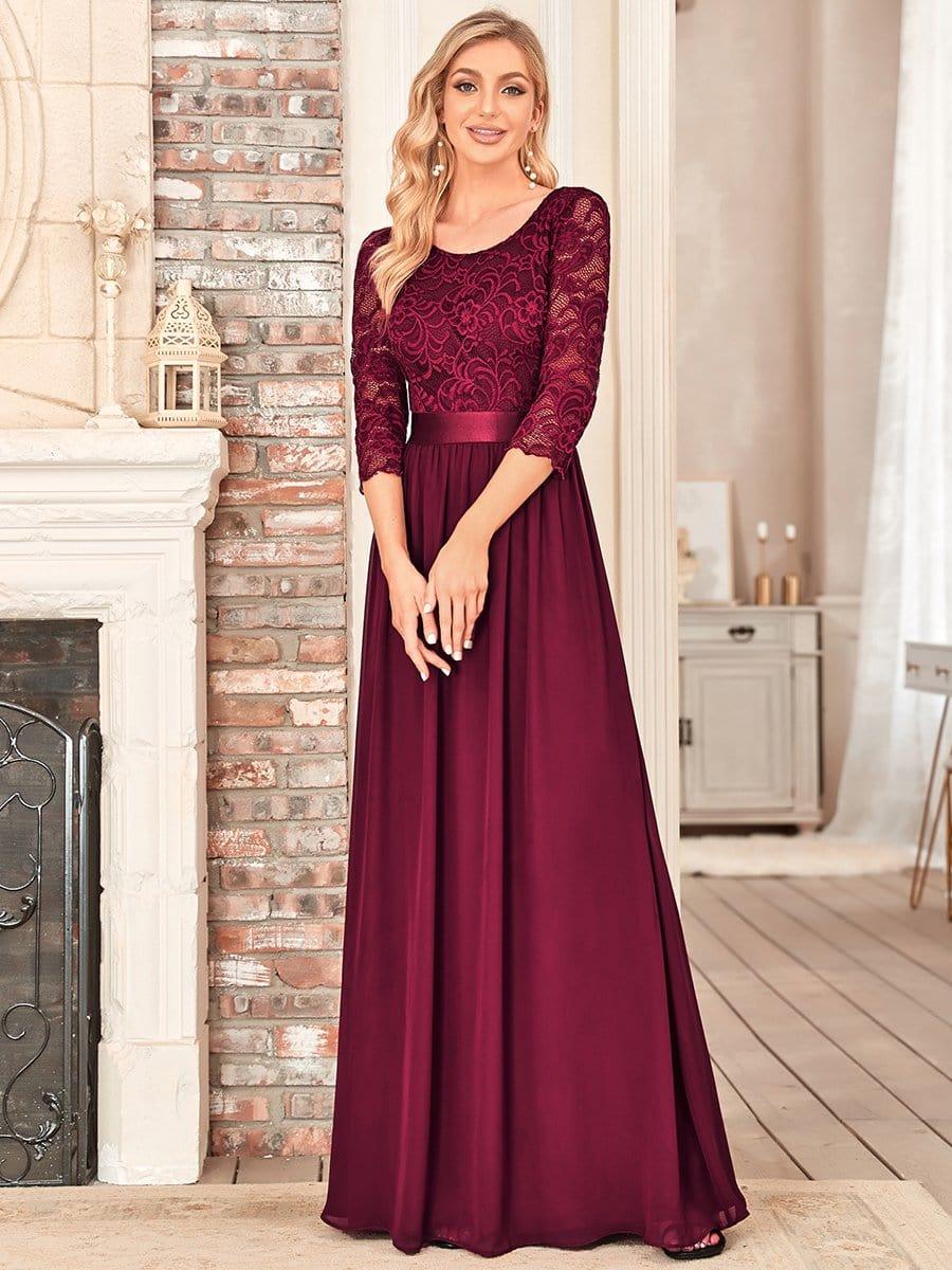 Eva | Ruched Waist A-Line Lace Mother of the Bride Outfits