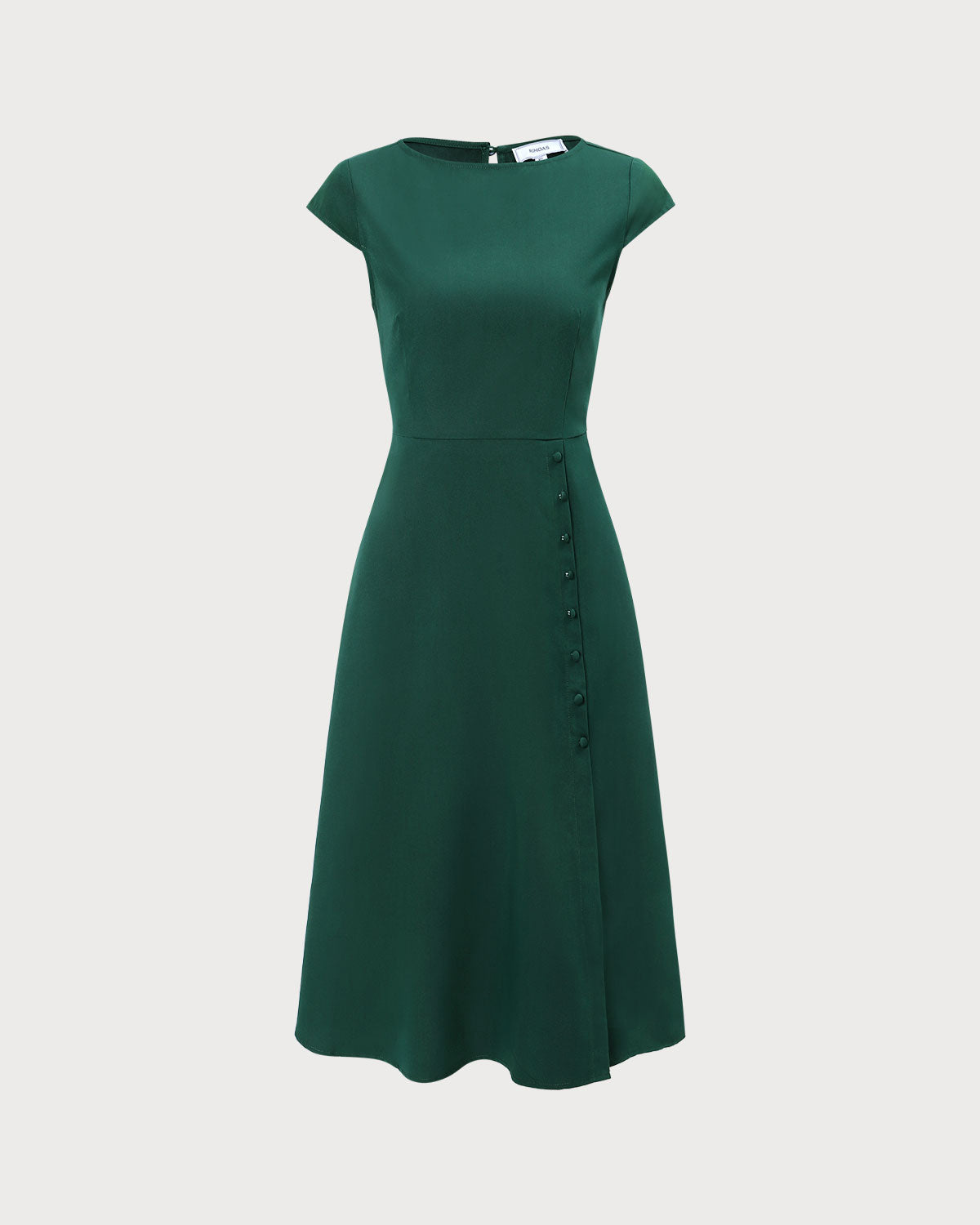 Faith | Fitted Backless Boat Neck Midi Dress