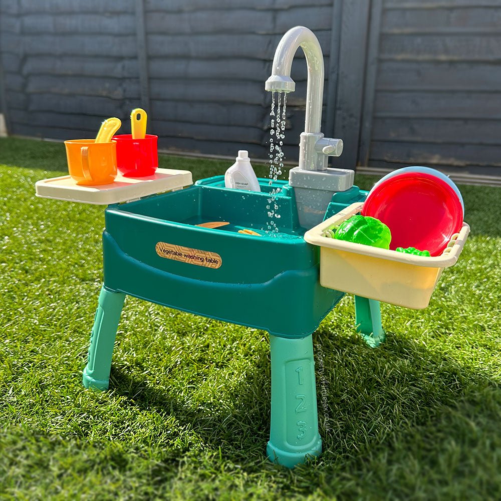 Flintwood | Toy Kitchen with Working Faucet and Circulating Water for Children's Play