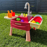 Flintwood | Toy Kitchen with Working Faucet and Circulating Water for Children's Play