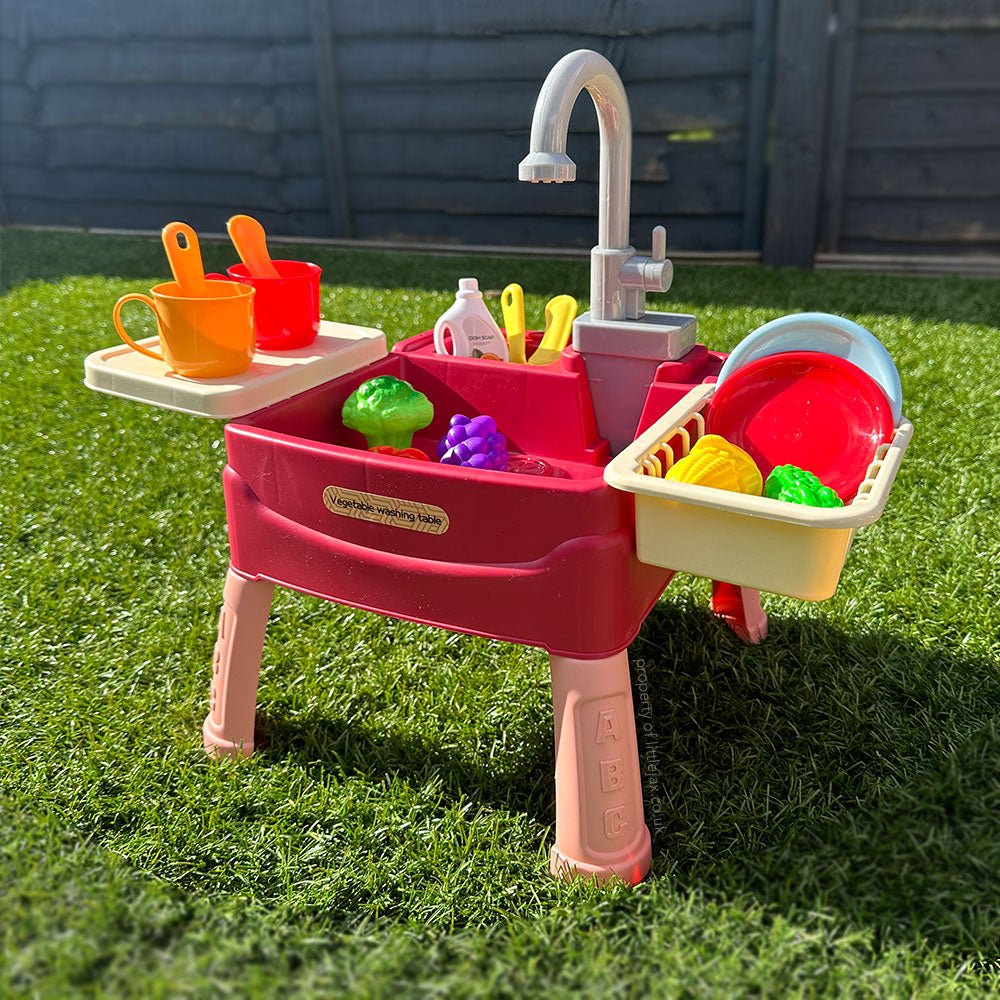 Flintwood | Toy Kitchen with Working Faucet and Circulating Water for Children's Play