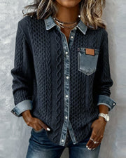 Gemma | Relaxed Fit Long-Sleeve Patchwork Shirt