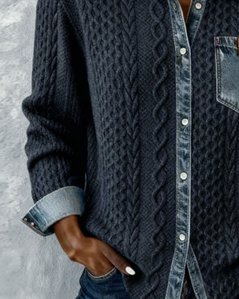 Gemma | Relaxed Fit Long-Sleeve Patchwork Shirt