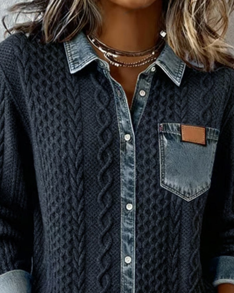 Gemma | Relaxed Fit Long-Sleeve Patchwork Shirt