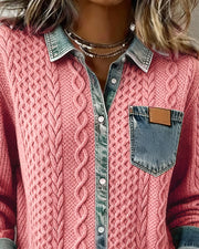 Gemma | Relaxed Fit Long-Sleeve Patchwork Shirt