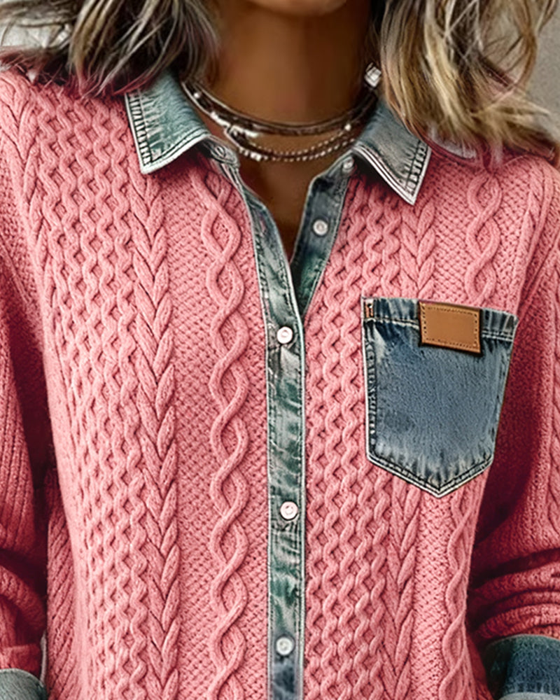 Gemma | Relaxed Fit Long-Sleeve Patchwork Shirt