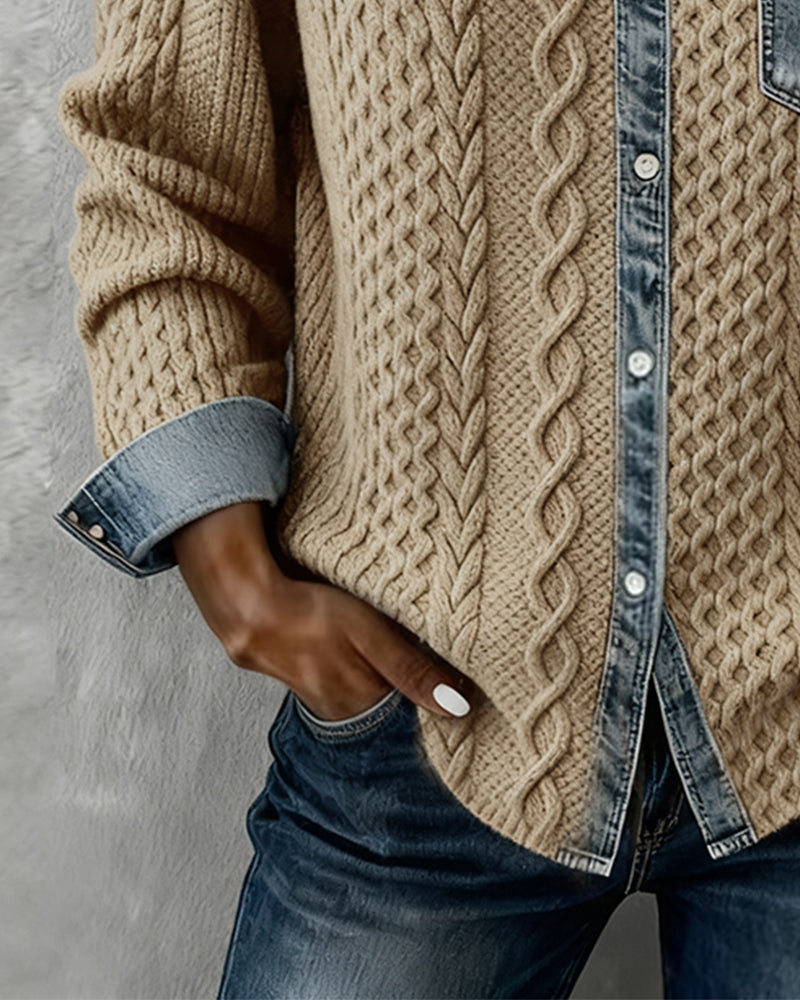 Gemma | Relaxed Fit Long-Sleeve Patchwork Shirt