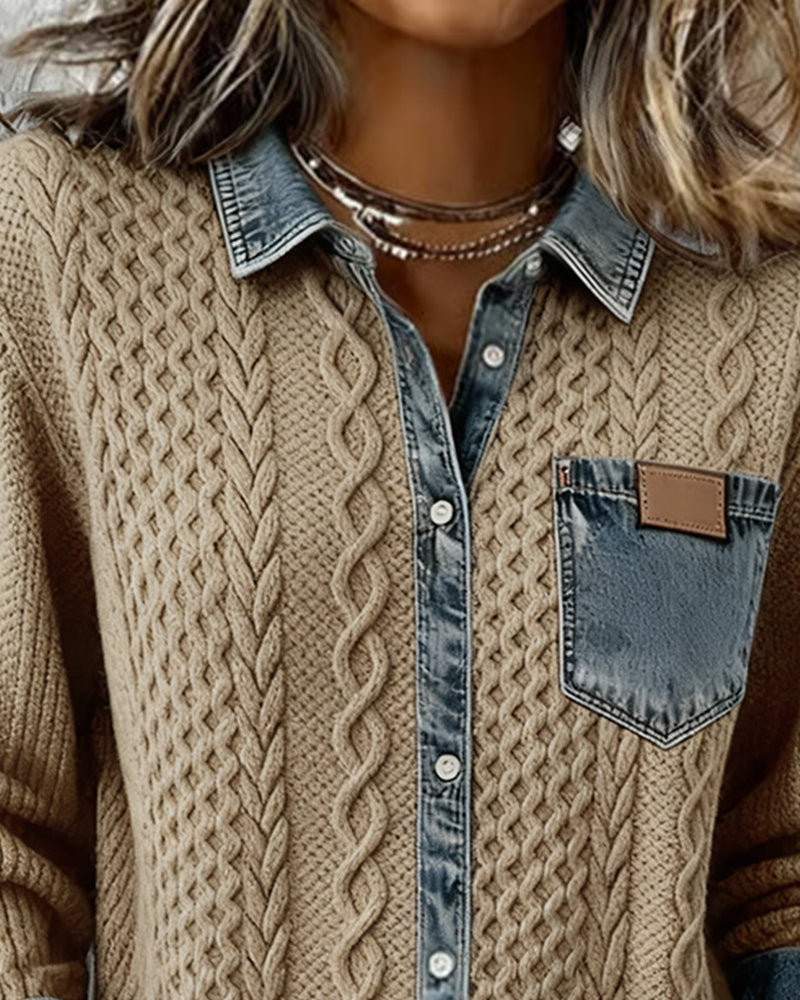 Gemma | Relaxed Fit Long-Sleeve Patchwork Shirt