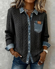 Gemma | Relaxed Fit Long-Sleeve Patchwork Shirt