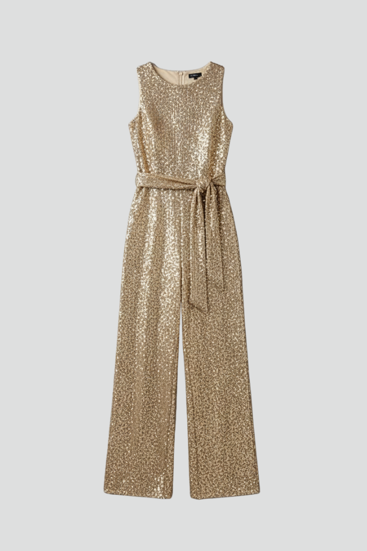 Georgia | Straight Leg Sequin Evening Jumpsuit