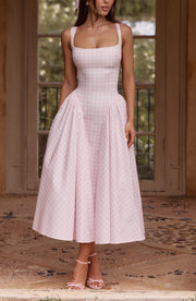 Gia | Tailored Fit Gingham Midi Dress