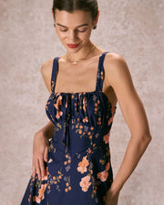 Giselle | Ruched Fit Floral Wedding Guest Midi Dress