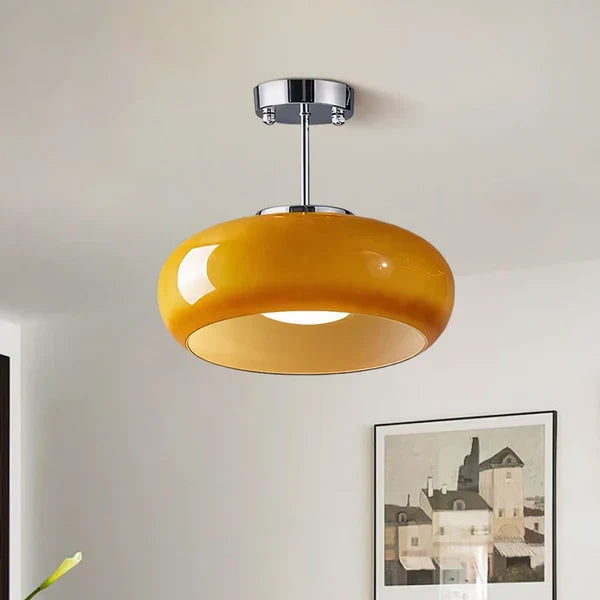 Glass Bauhaus Ceiling Light with Warm Gradient Shade – Ideal for Living Room or Hallway