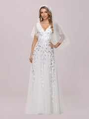 Grace | Fitted V-Neck Ruffle Sleeve Prom Dress