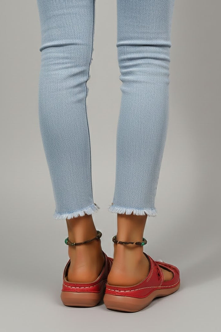 Hannah | Dual Strap Slide Sandals with Cutout Detail
