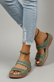 Hannah | Dual Strap Slide Sandals with Cutout Detail