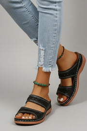 Hannah | Dual Strap Slide Sandals with Cutout Detail