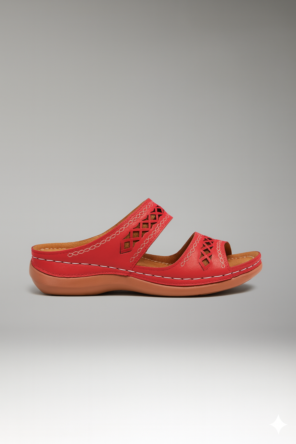 Hannah | Dual Strap Slide Sandals with Cutout Detail