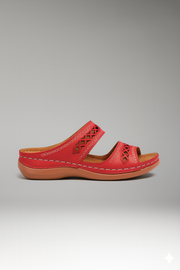 Hannah | Dual Strap Slide Sandals with Cutout Detail